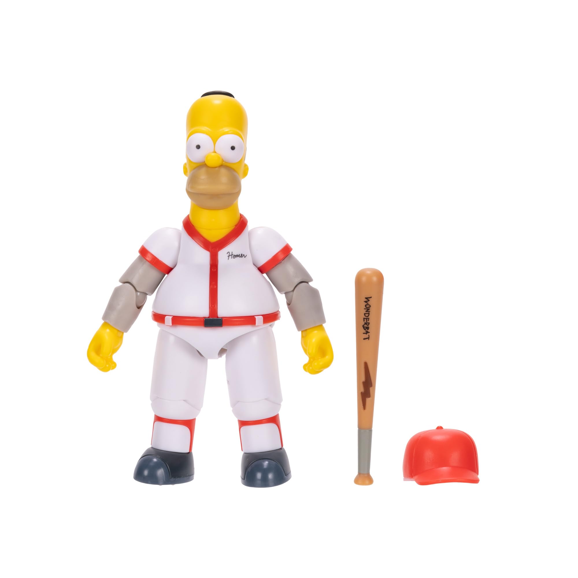 The Simpsons Action Figure da baseball Homer da 12,7 cm, con mazza e cappello rimovibile Wave #3