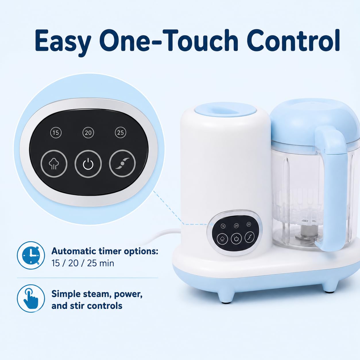 Baby Food Maker Automatischer Mixer, multifunktional, 10.000 U/min, Timer, 250 ml, Küchenmaschine, Mixer, Baby, zum Mischen von Obst, Gemüse, Getreide, Fleisch