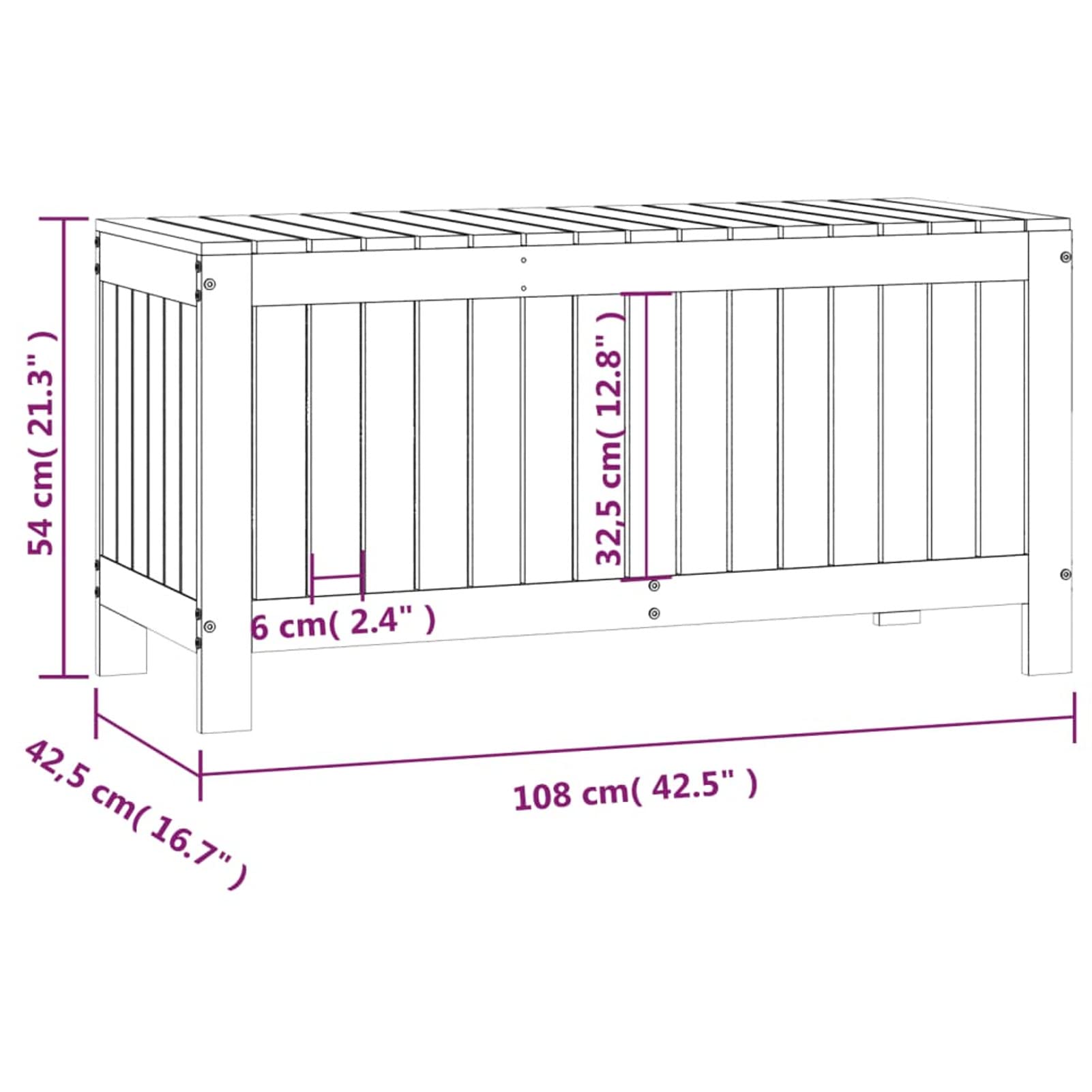 Festnight Baúl de Almacenaje Baúl de Almacenamiento Arcon de Jardín Exterior Baul Almacenamiento Madera Caja de Almacenaje Jardín Terraza Balcón Mobiliario 108 x 42,5 x 54 cm Marrón Miel