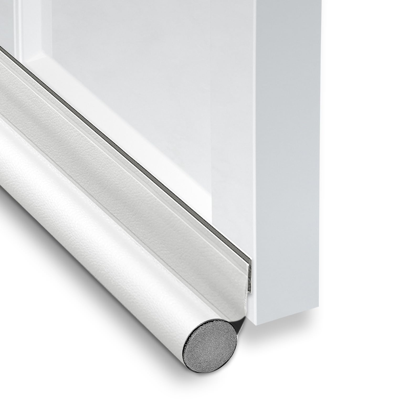 2 piezas Burlete Puerta Entrada,96cm Burlete Bajo Puerta,Protección Contra el Viento y el Ruido, Corte a Medida Bajo Pedido (Blanco)