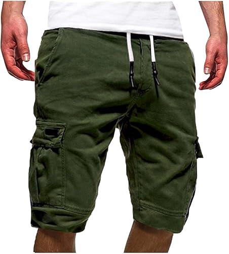 EELHOE Pantalones cortos tipo cargo para hombre, ajuste regular, ligeros, antidesgarros, para senderismo, tácticos, con múltiples bolsillos