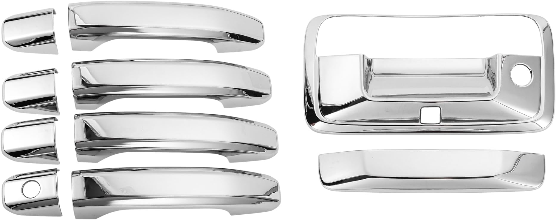 Exterior Door Handle Cover Trim Front Left Front Right Rear Left Rear Right Tailgate Door Handle Cover for Chevrolet Colorado Silver Tone 1 Set