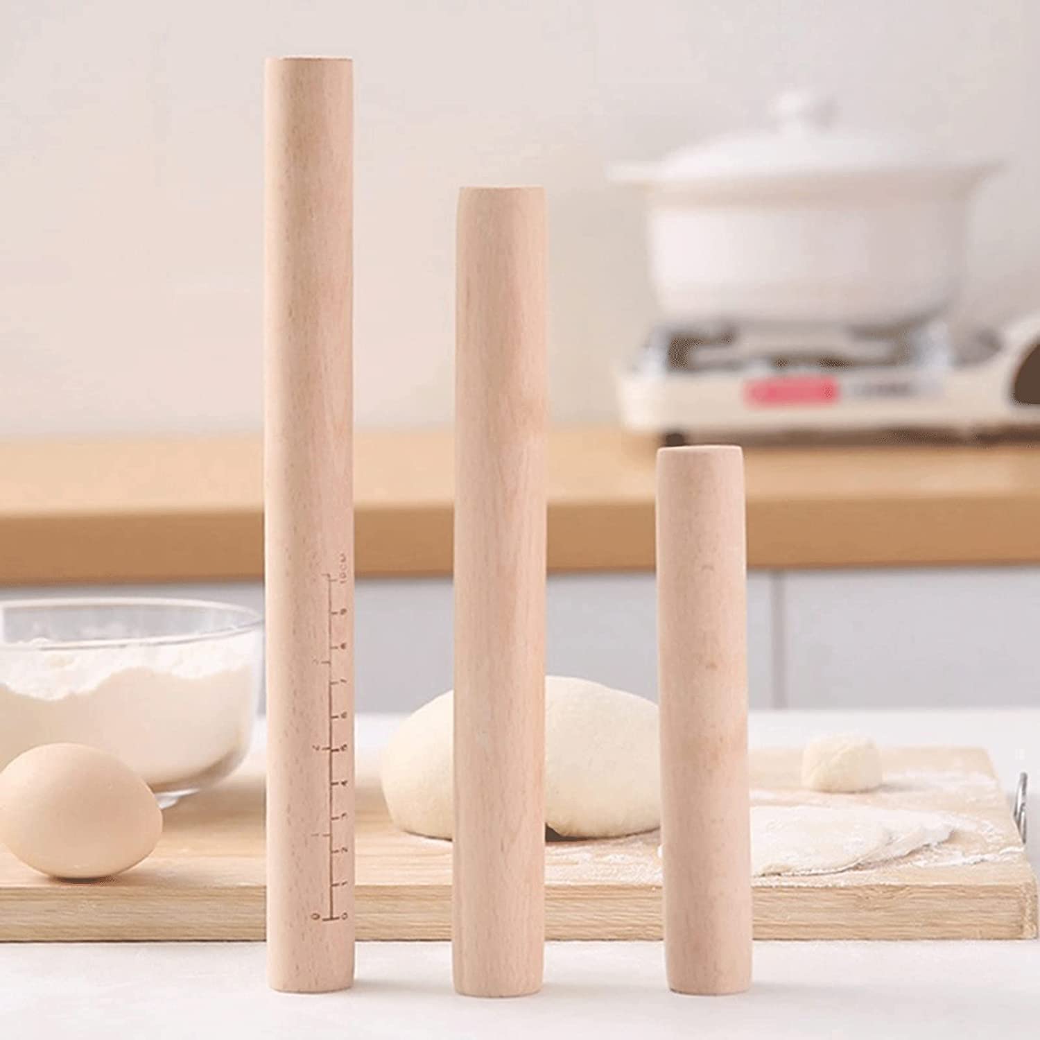 ACiyD Rodillo para Hornear Cocina Rodillo de Madera Rodillo de Masa de Cocina Herramientas para Hornear Accesorios Manualidades Hornear Fondant Herramienta de decoración de Pasteles Rolling