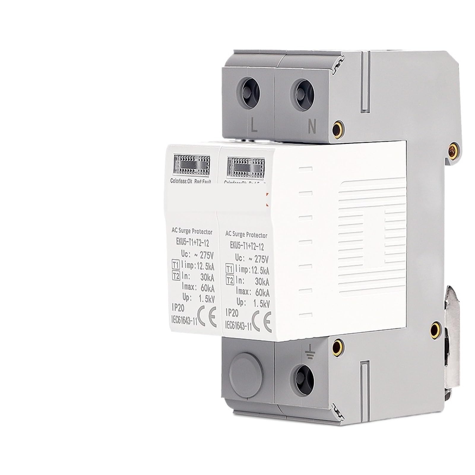 Dispositivo de protección contra sobretensiones for el hogar, 275 V, Tipo T1+T2, 2P, 4P, 20 KA~40 KA, 1P+N, 3P+N.((T1 T2) 4P 275V)
