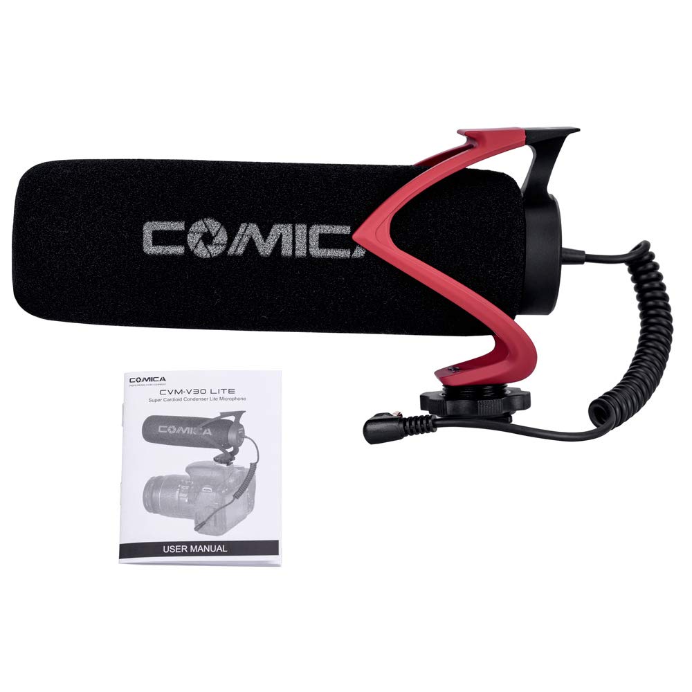 HUIOP Micrófono de Condensador CVM-V30 Lite Micrófono con diseño súper cardioide Polar Diseño de Zapata fría Mic de Condensador para teléfono Inteligente Cámara roja
