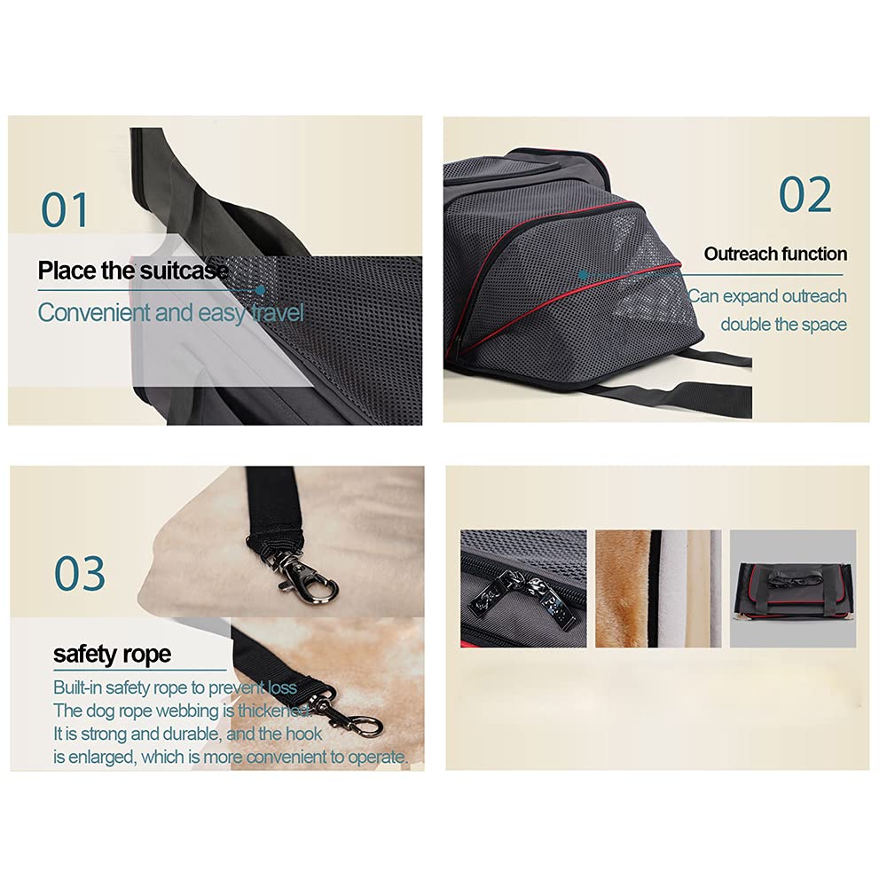 Meng Transportín Extensible para Perros, Portátiles Bolsa De Transporte, Portátil Transpirable Mochila para Mascotas, Bolsa Portadora para Viaje Aprobada por Aerolínea