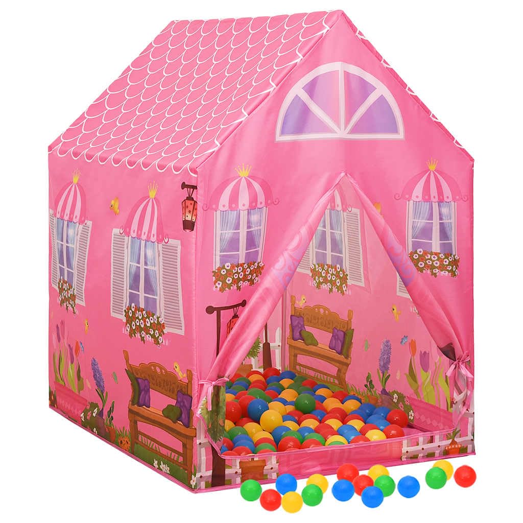 Rosa Kinder Spielzelt 69x94x104 cm aus 170T Polyester und PVC, faltbares Pop up Zelt mit Tragetasche für Haus, Garten, Terrasse, Spielhaus und Rollenspiel, leicht zu verstauen