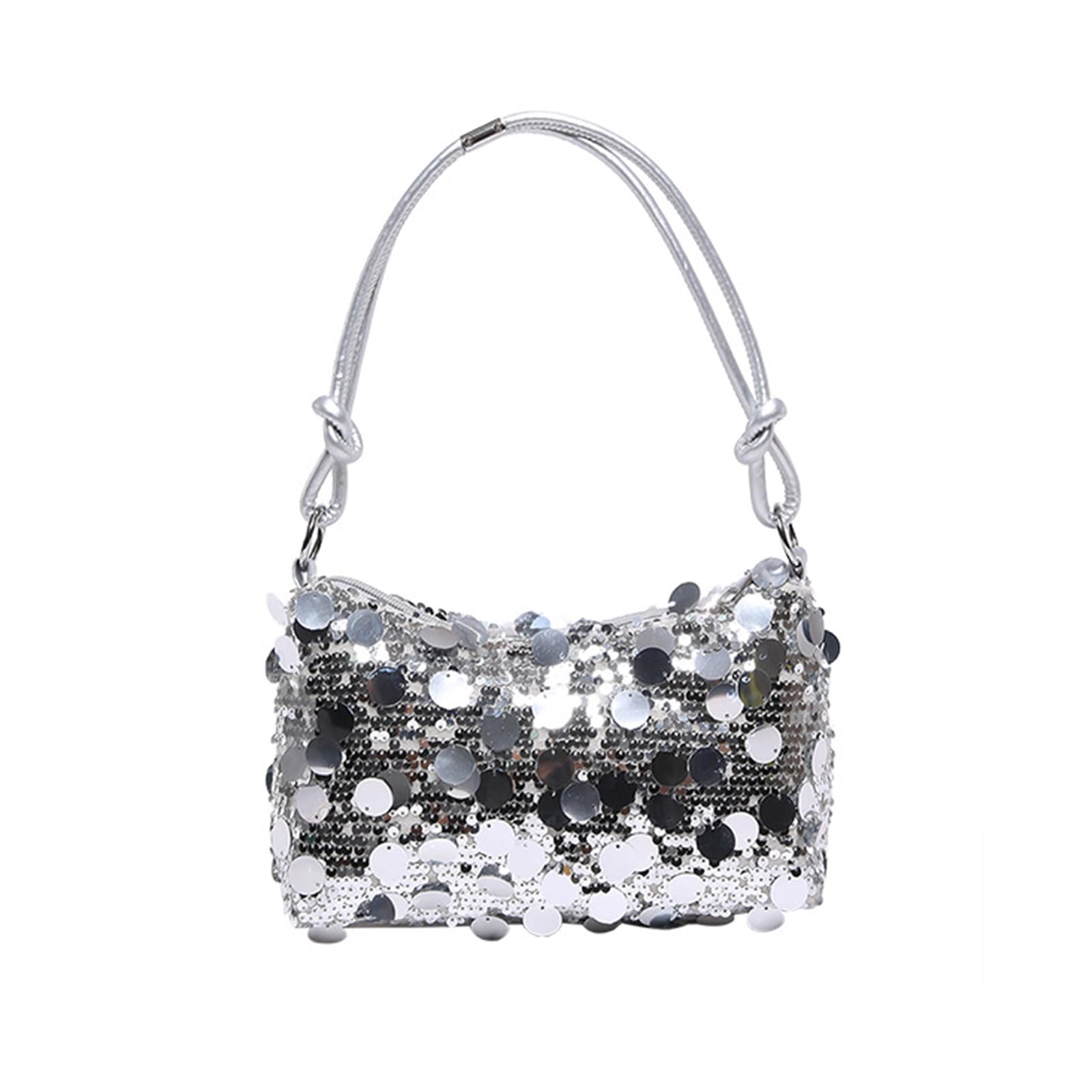 Pochette Da Sera Con Strass E Perline: Borsa Scintillante A Triangolo Per Matrimonio E Ballo (Argento, Taglia L)