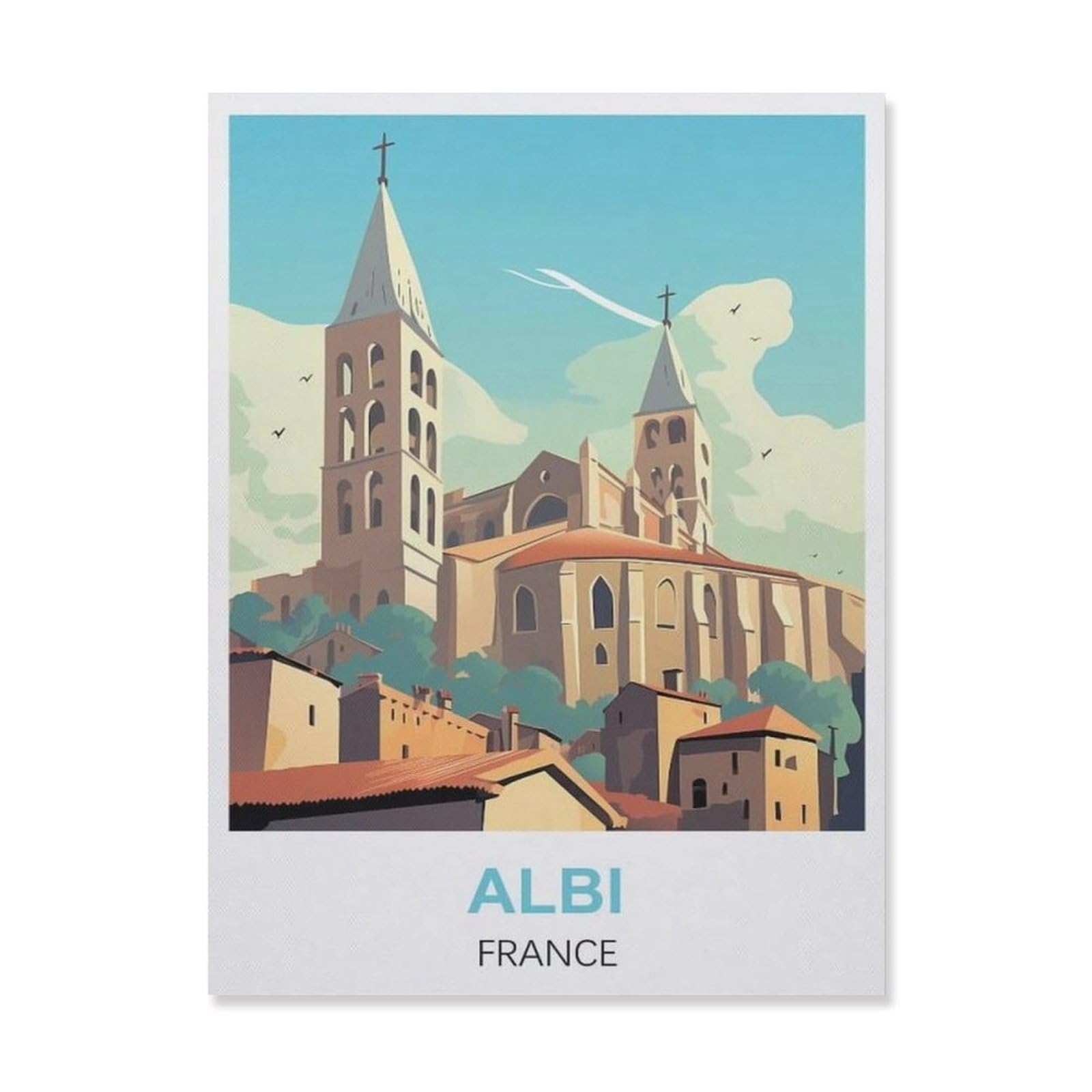 Vintage Wall Decor Metal Poster Plaque，Albi France(15x30cm）