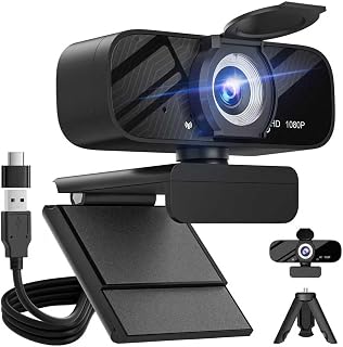 Gohero 1080P HD Webcam Pro Series: Noise Canceling Mic, Privacy Cover, Wide Angle Lens, Auto Light Correction, Plug & Play for Zoom PC Mac
