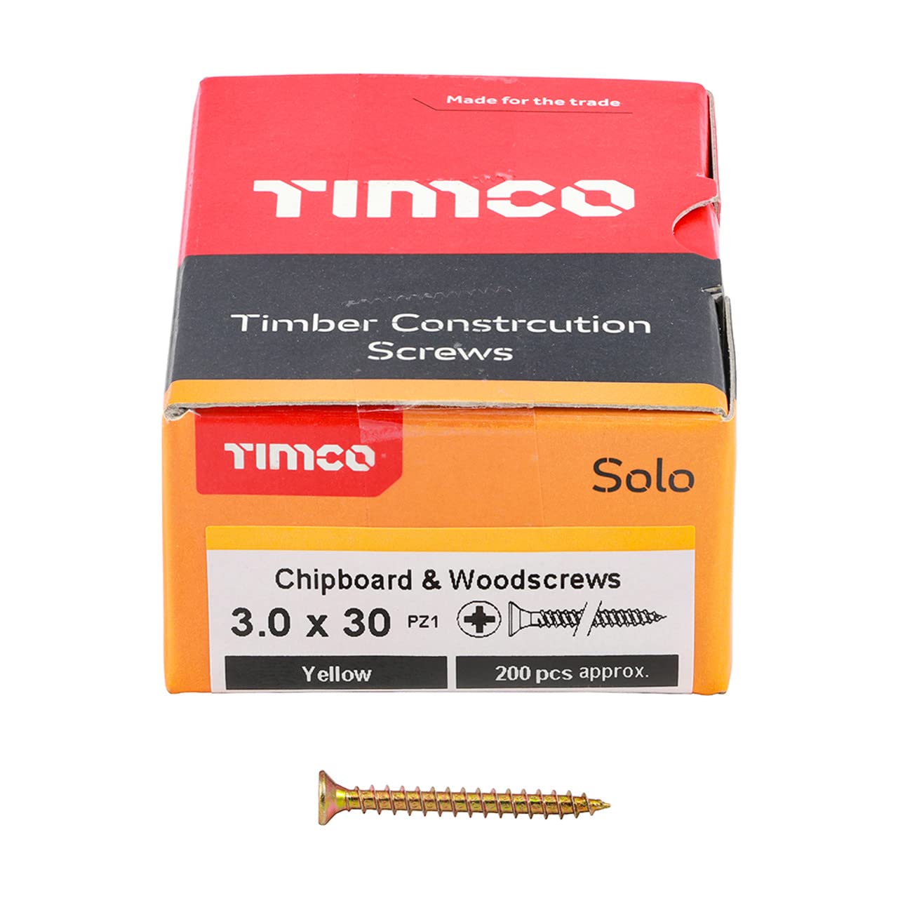 Timco Yellow Solo Countersinking Pozi Wood Screws