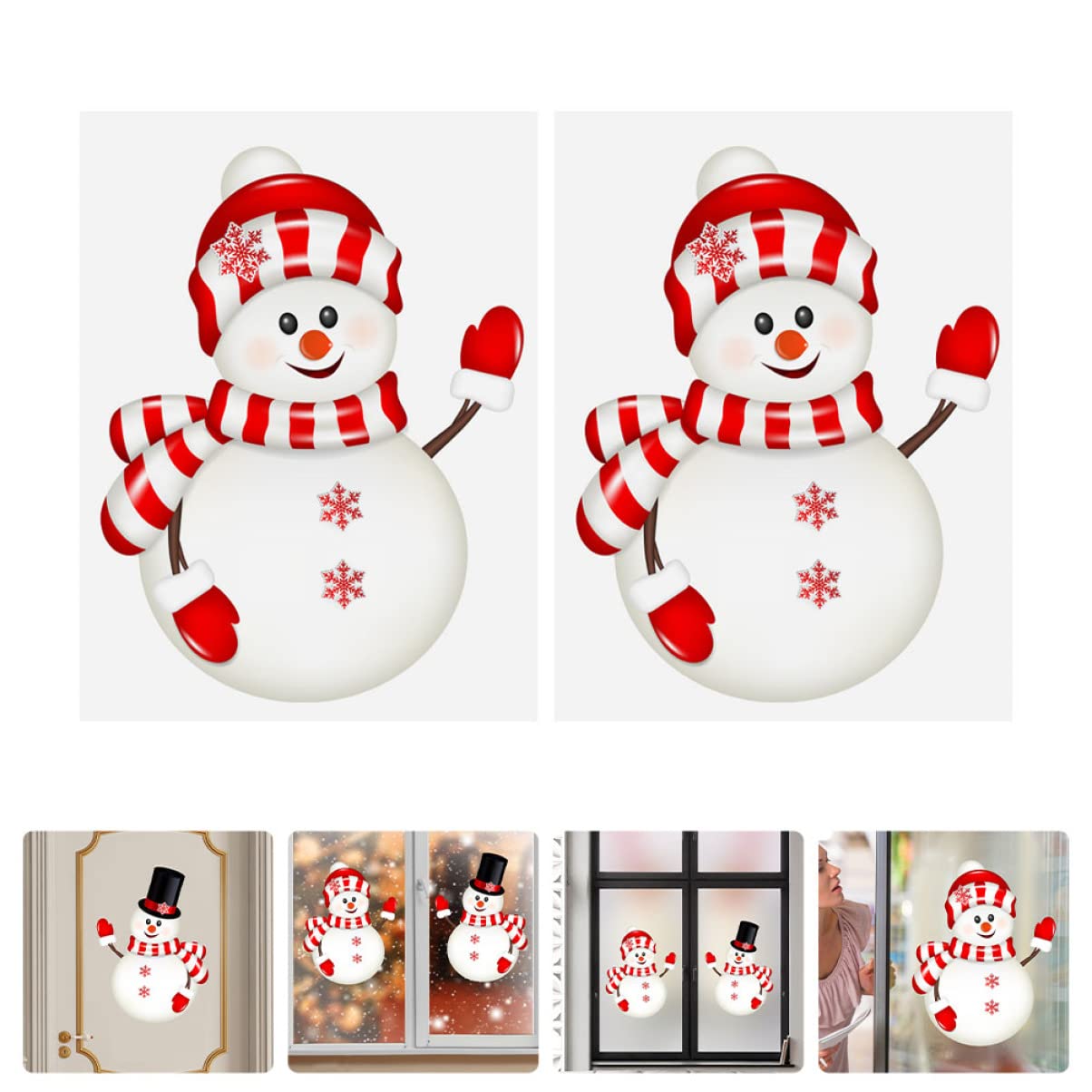 Zerodeko 6blätter Weihnachtsfenster Aufkleber Wasserdichte Abnehmbare Pvc Und Weihnachtsmann Dekoration Für Fenster Und Wände Festliche Wandsticker Für Ihre Weihnachtsfeier