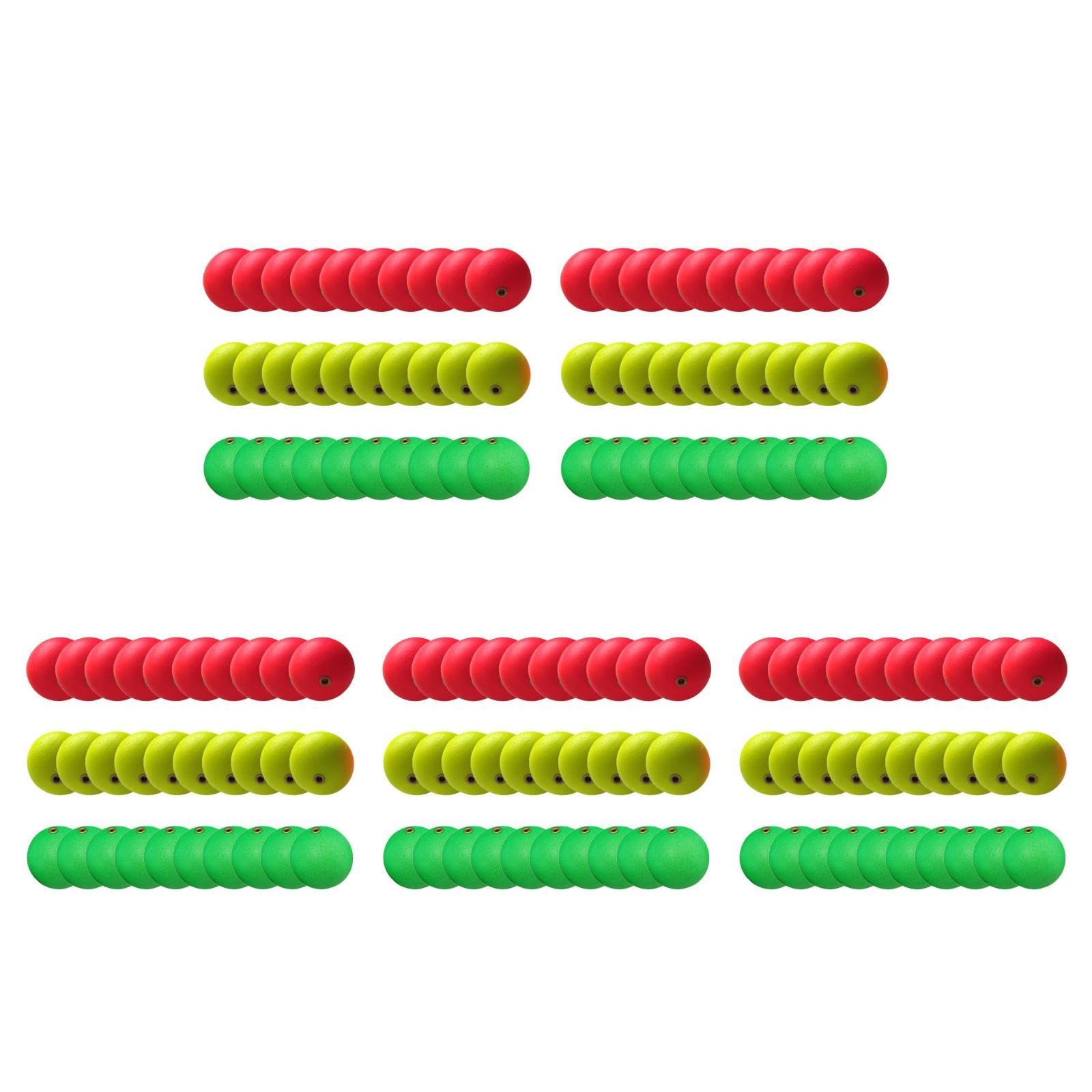 BESPORTBLE 150pièces Boules Flottantes De Accessoires De Universels pour Truite Et Autres Espèces Flottants Mousse Colorée avec Anneaux Lot de Jaunes Rouges