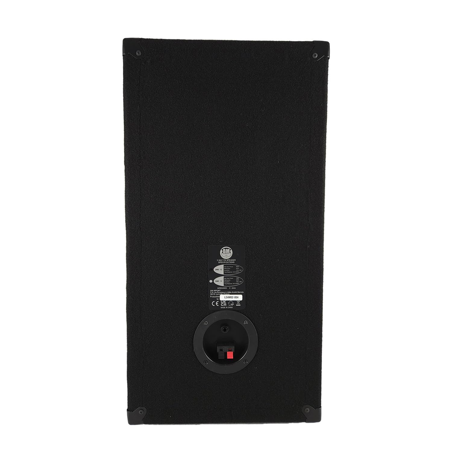 Paire d'enceintes Sono Bass Reflex Trapézoïdal à 3 Voies 15"/38cm - 2 x 700W - BM Bmsonic BMS-15