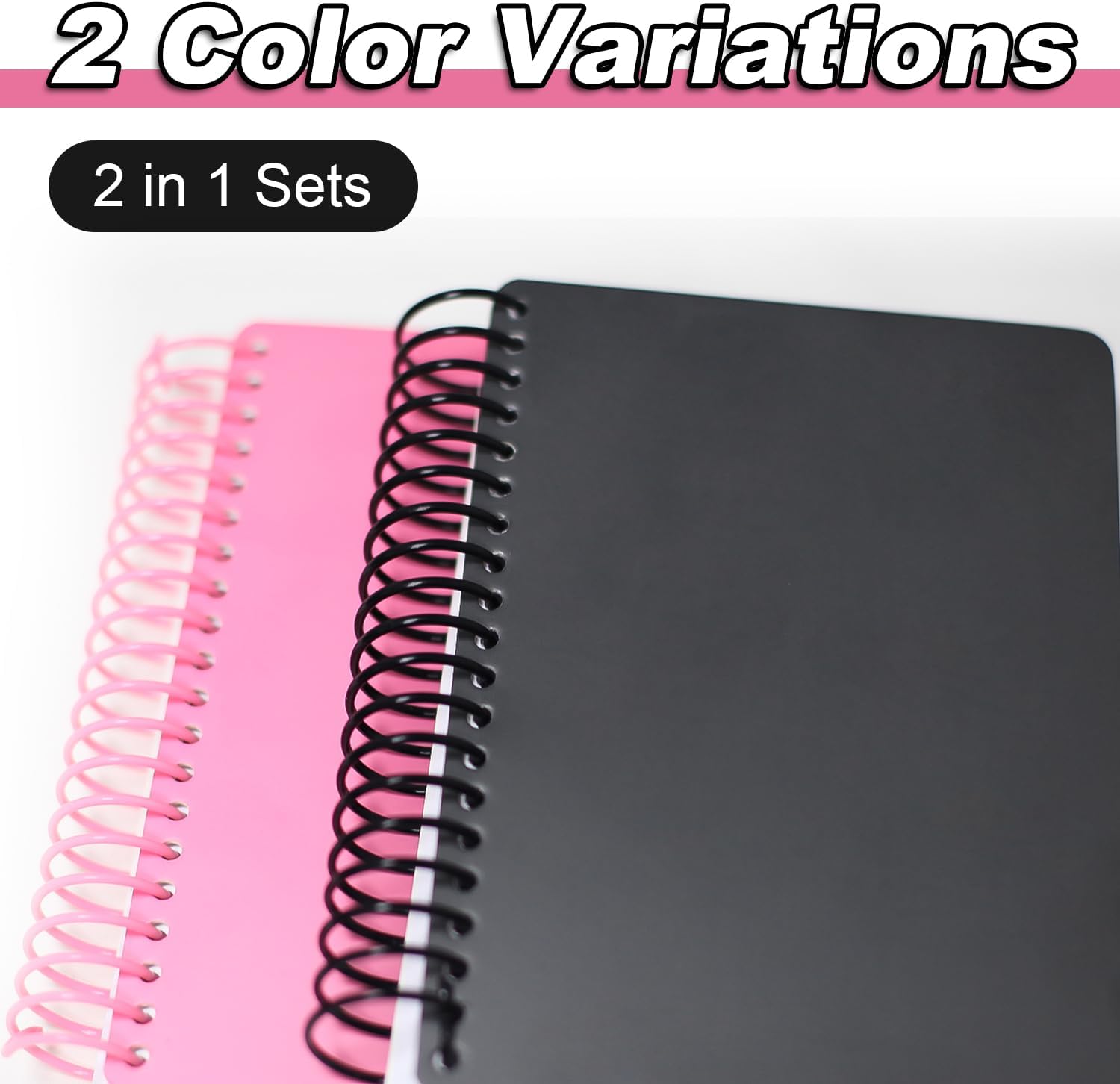 Business Card Organizer Card Holder Book, Portable Credit Card Organizer, Managing All Card Holder Notebook, Cards Holder Manage and Remind Important Matters of Card, Capacity: 58 Crads (Black + Pink)