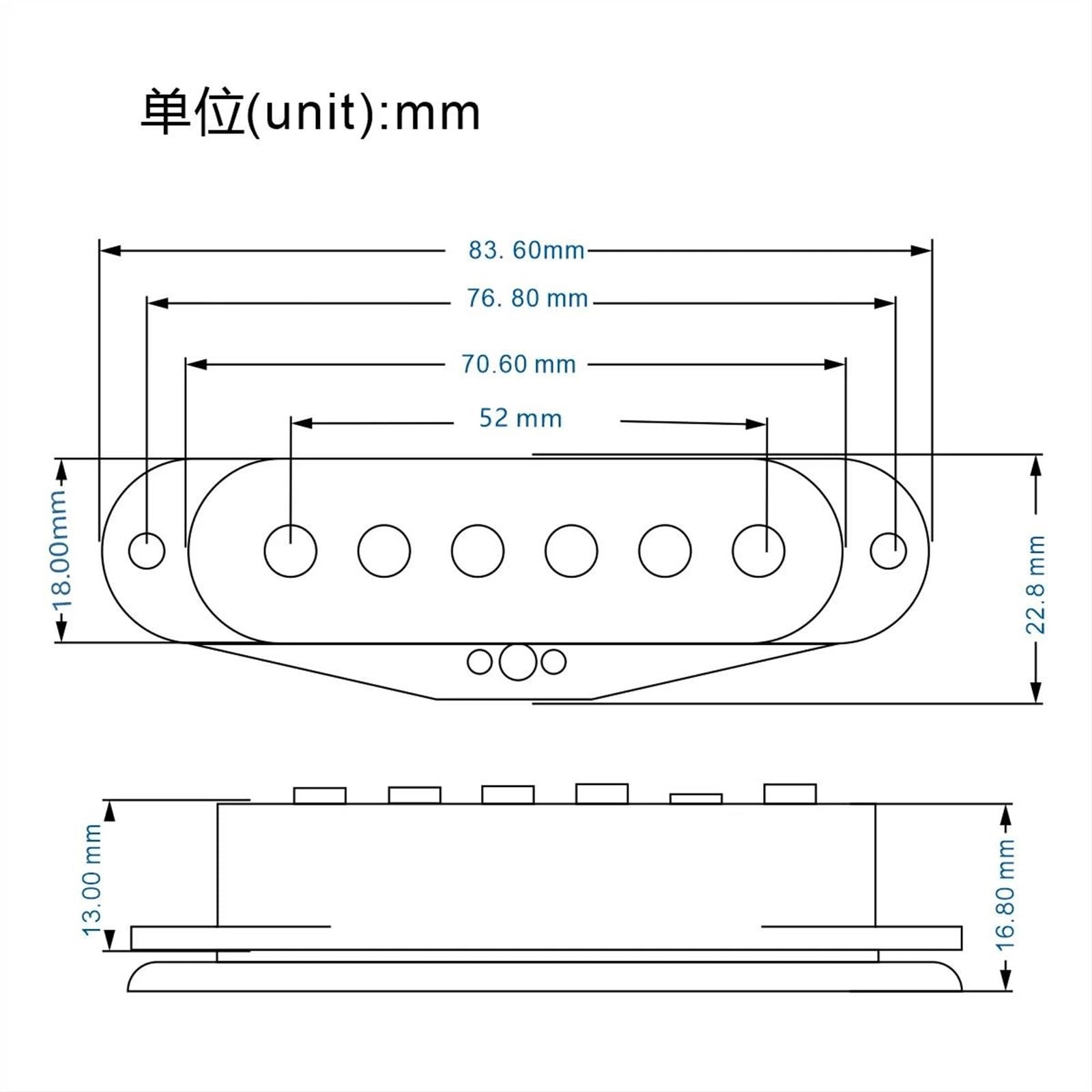 Pickup Per Chitarra Elettrica Pickup A Bobina Singola Sfalsata | Vintage Alnico 5 Nero 52mm per parti di chitarra(1pc bridge)