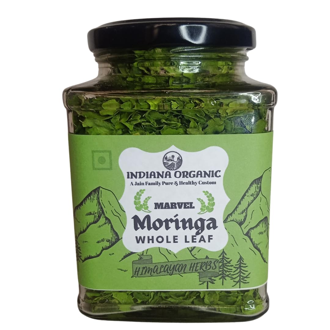 Indiana Organic Moringa Whole Leaves Dry Leaf, Dried Drumstick Tree Leaves, Natural Super-Food – For Making Herbal Tea, Smoothies, Soups - 35 Gram-image-34
