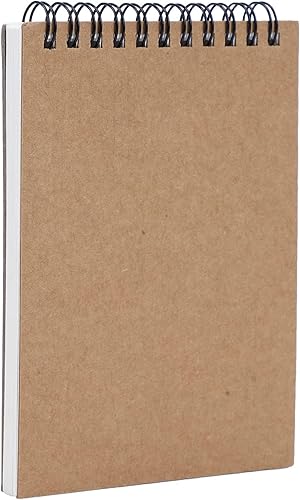 Cuaderno de bocetos de anime A6 - Cuaderno de espiral con manuscrito taquigrafía con cubierta de papel kraft para dibujo artístico, diario,