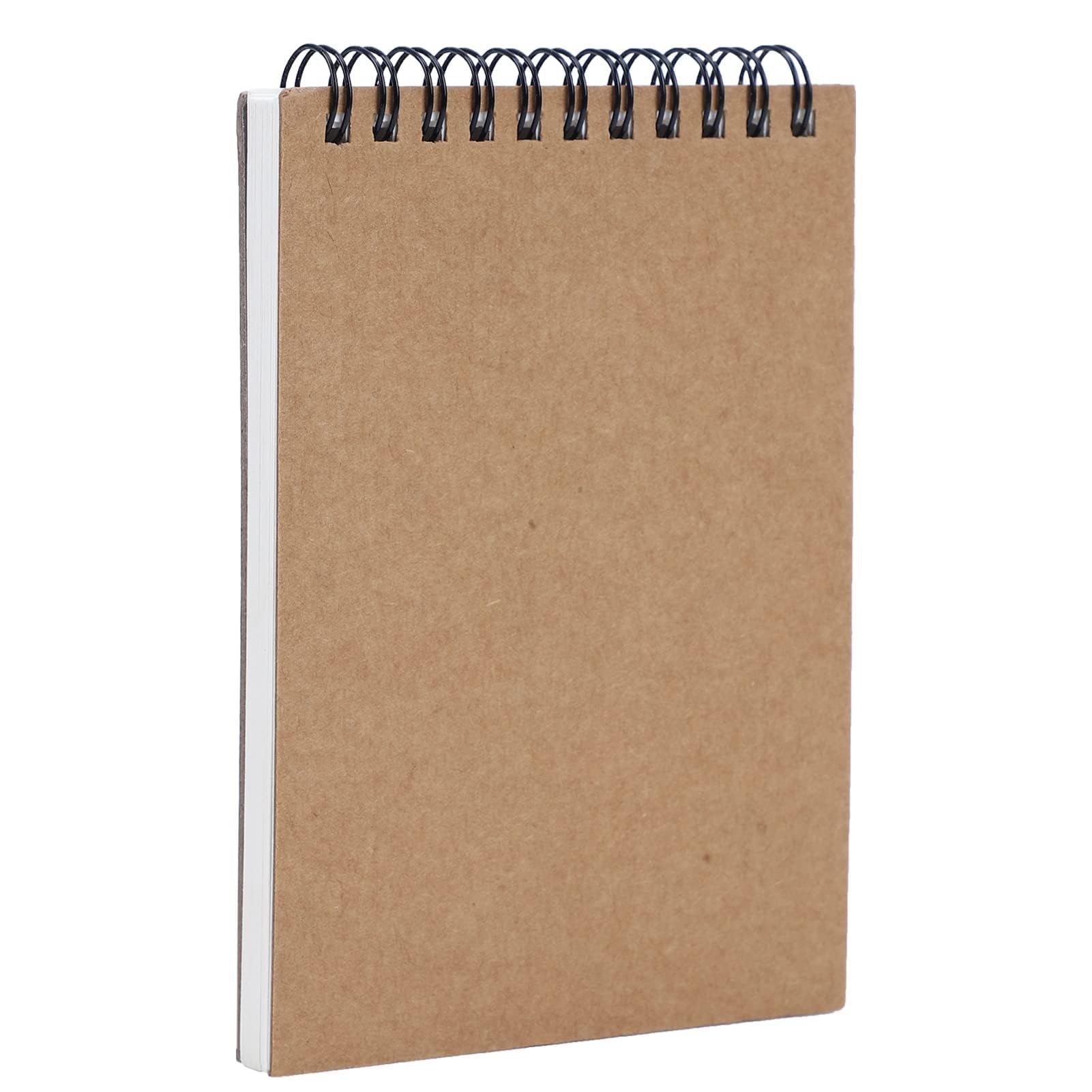 Sketchbook A6 - Wirebound Notebook Manuscript Shorthand Pad with Kraft Cover Cartridge Paper for Anime Drawing Diary Letter Memo Writing