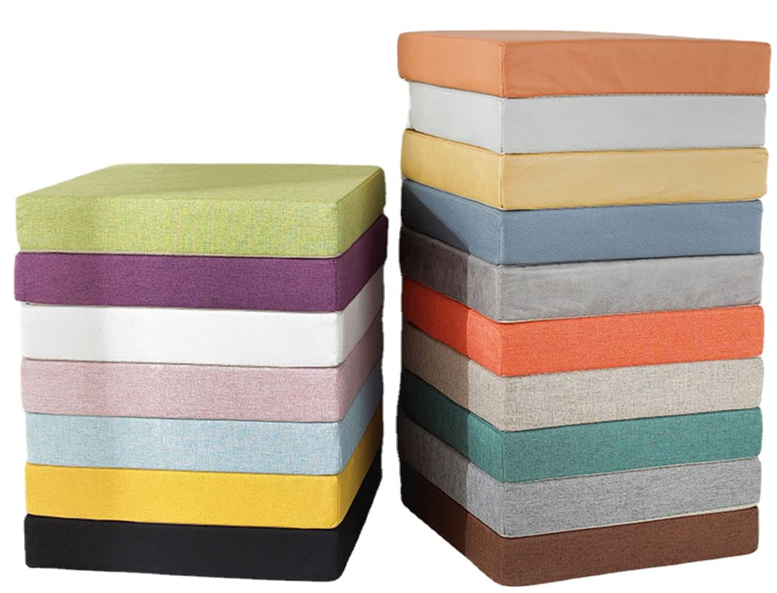 Outdoor Chair Cushions Soft Linen Sponge Cushion Square Seat Pads 45Cm Thickened Breathable Cushion Pad Indoor Outdoor Seating Cushion