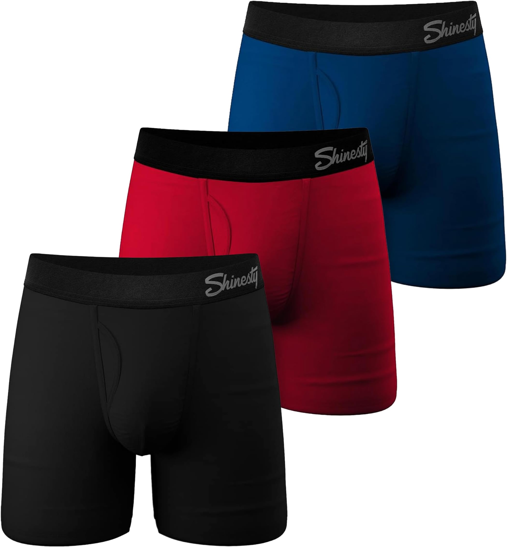 Shinesty Boxer Briefs for Men Pack of 3 - Hammock Support Pouch Underwear for Men with Fly