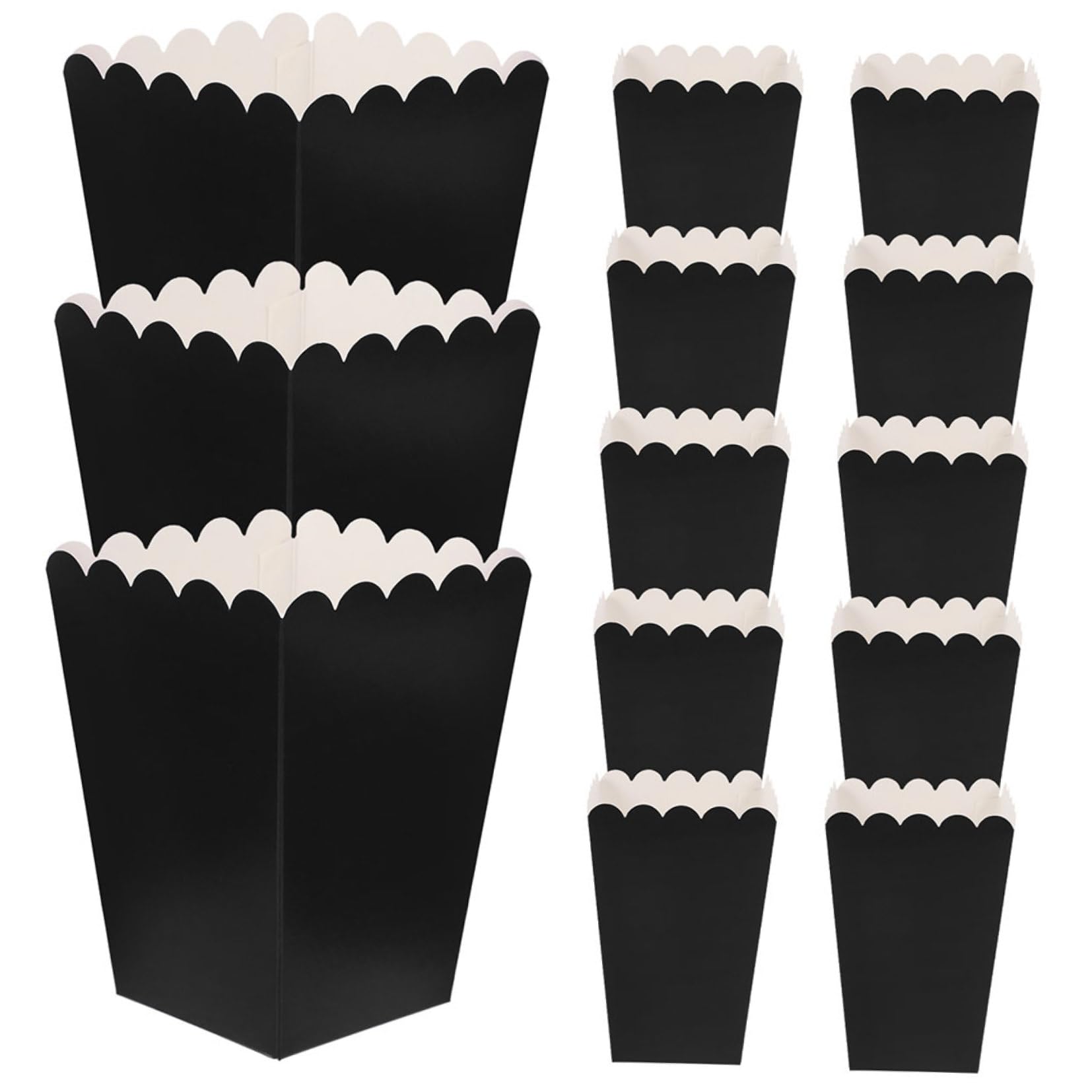 Boîtes à popcorn en papier rigide noir SHINEOFI résistantes - 8