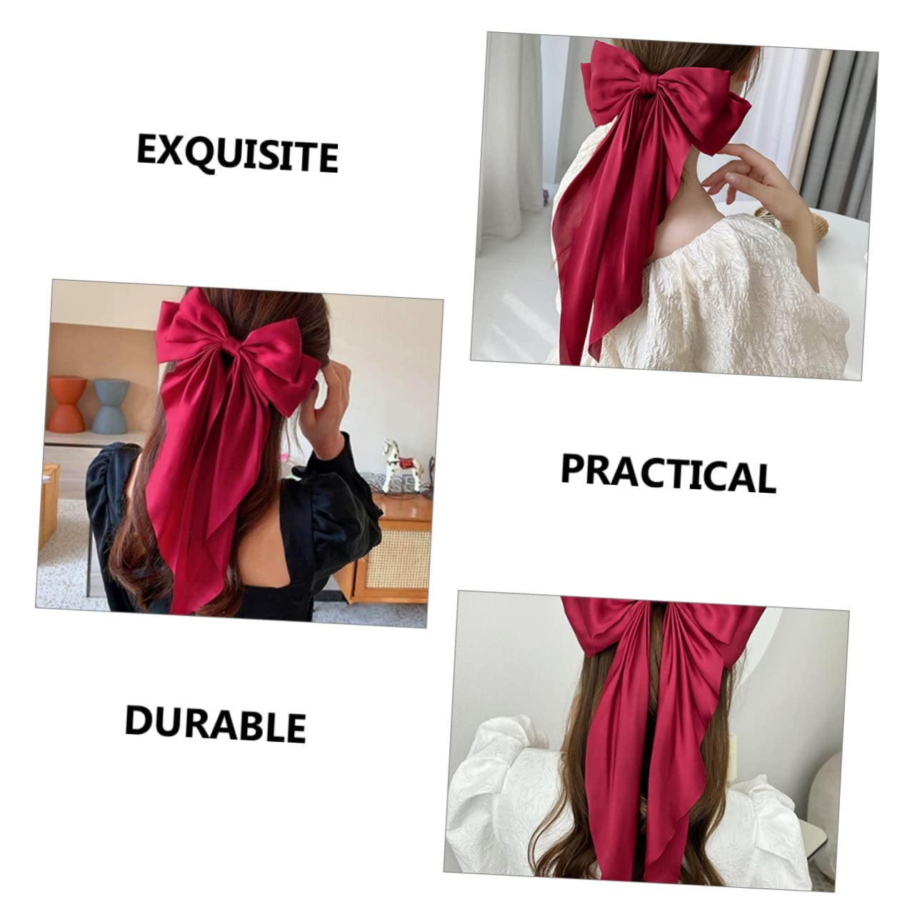 Healeved 10piezas Clips De Pelo Gran Lazo De Para Coletas y Peinados Accesorios Elegantes Para Fiestas y Uso Diario