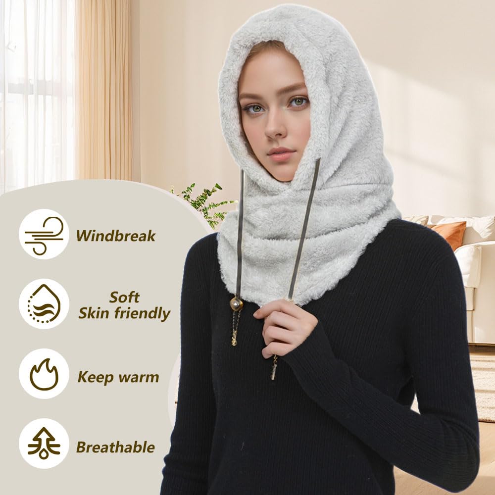 Capucha de sherpa, máscara de esquí de forro polar, máscara facial resistente al viento, máscara facial cálida a prueba de frío, bufanda para hombres y mujeres