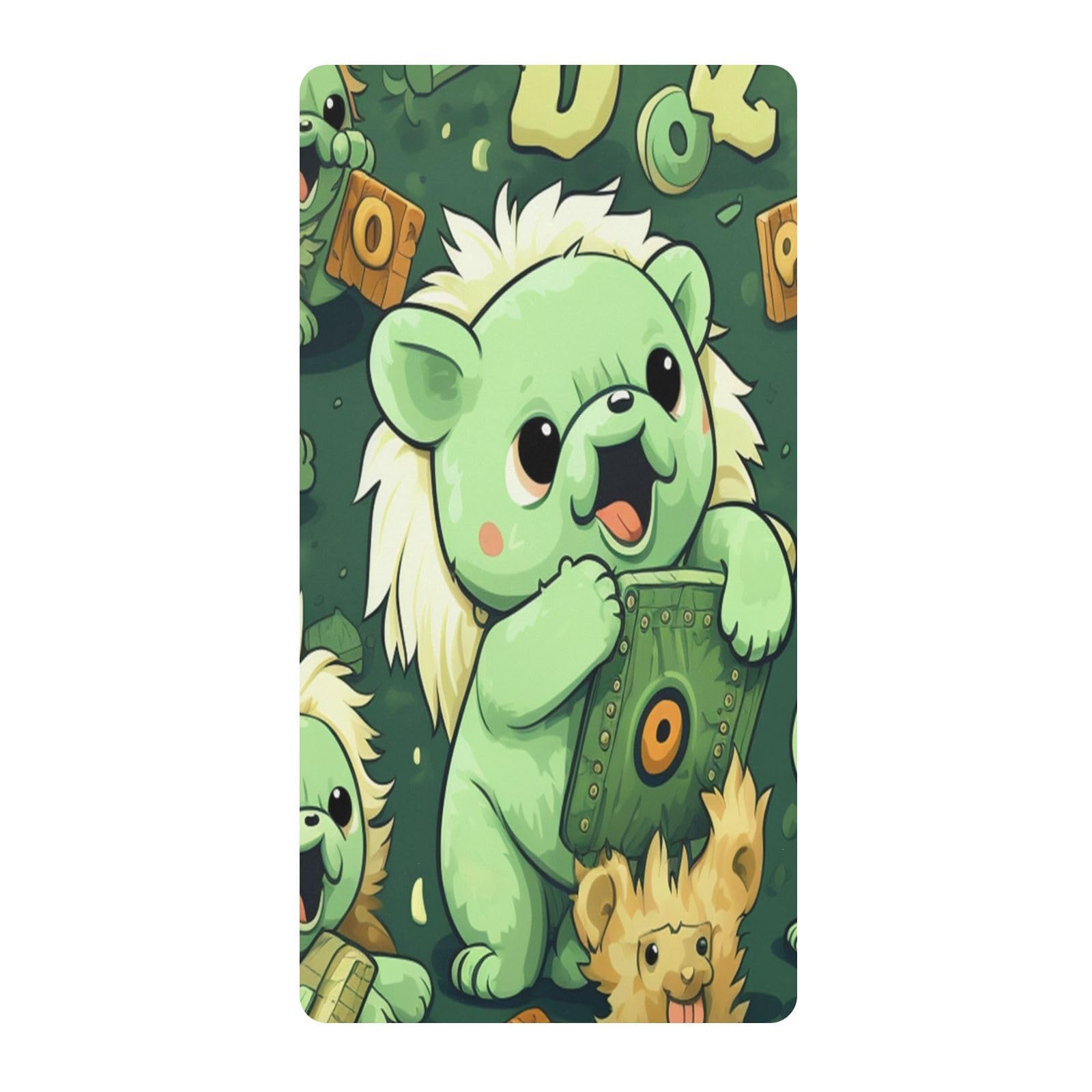 Leones PatróN Verde Sábana de Cuna para Niños Pequeños,Sábanas de Algodón Suave para Bebés Aptas para Colchón Corralito
