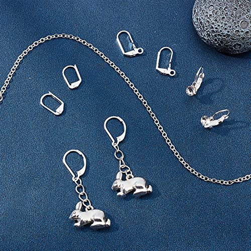 SUNNYCLUE 1 Box 24Pcs 4 Style 925 Sterling Silver Plated Leverback French Earring Hooks Leverback Earwires Leverback Earring Findings for Jewellery Making Women DIY Earrings Craft Crochet Stitch Maker - Image 4