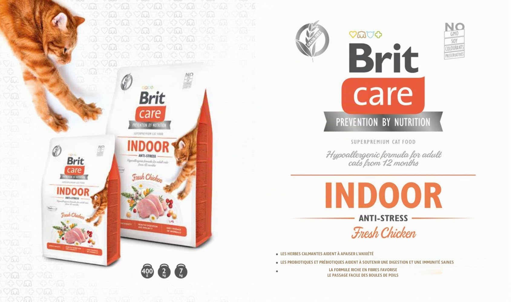 BRIT Care Grain Free Adulte Antistress Intérieur Poulet 7 kg