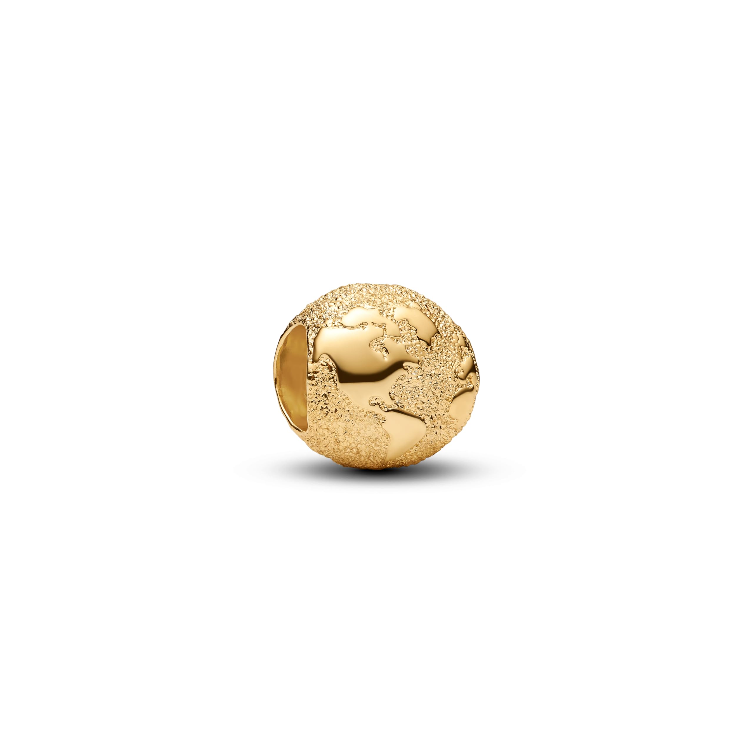Pandora Moments 764529C00 Mini breloque en Forme de Globe terrestre texturé en Alliage plaqué Or 14 carats