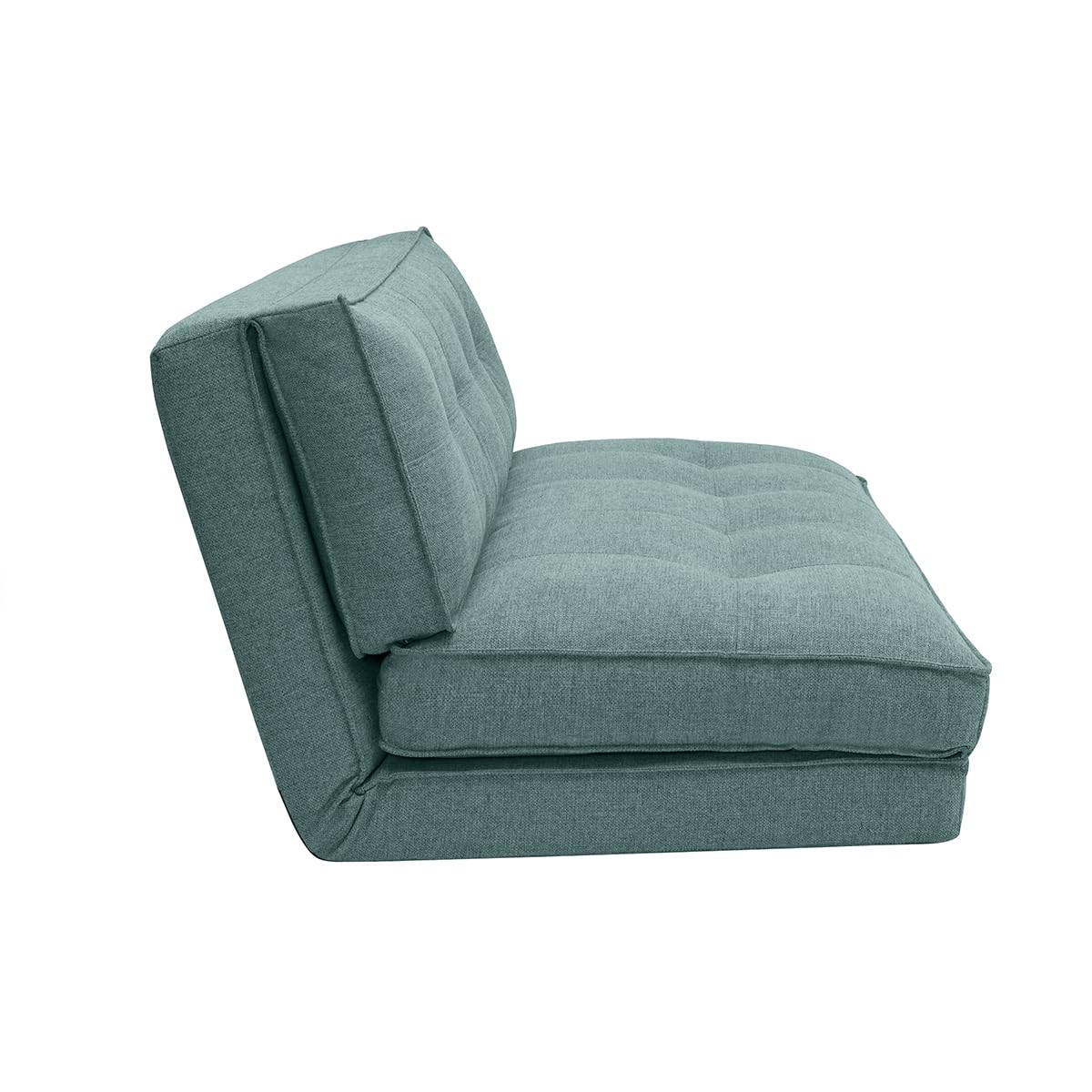 Miliboo Chauffeuse 2 Places Convertible en Tissu Vert de Gris Sally
