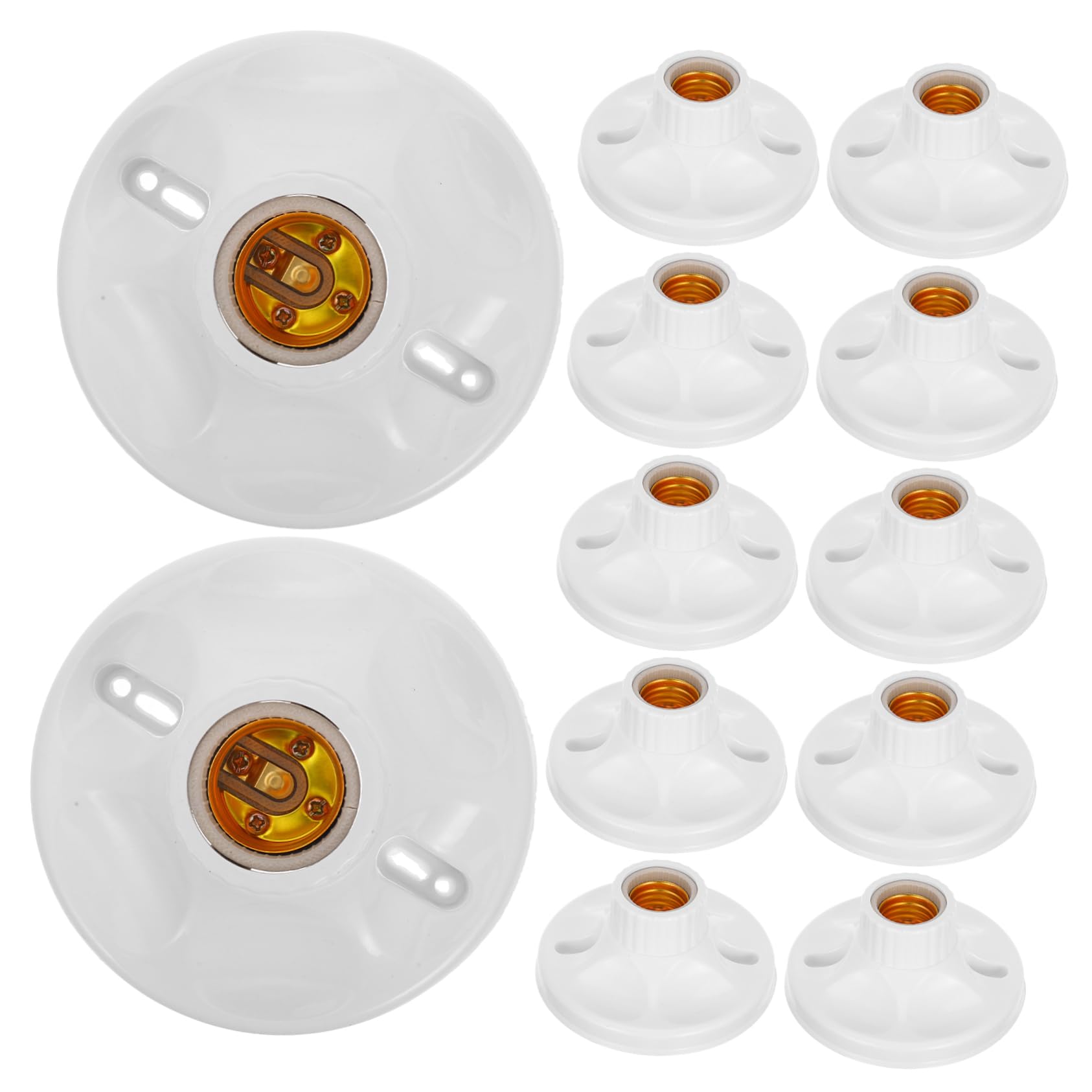 Lot de 24 Douilles de Rechange E27, Socle pour Lampe Blanc en Pp et Cuivre-céramique, Conception Épaissie, Sûre et Fiable pour Applications Commerciales et Décoratives