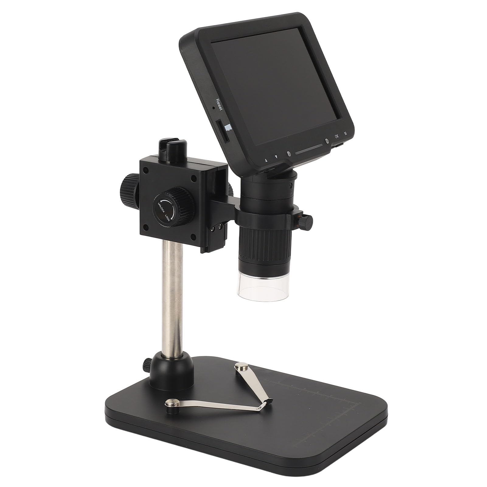 Digitales Mikroskop mit 5-Zoll-IPS-LCD-Lötmikroskop, 16 MP, 1000-facher Zoom, 8 LEDs, Typ C, für Münzinspektion, PCB-Reparatur, Uhr, Schmuck, Pflanzenbeobachtung