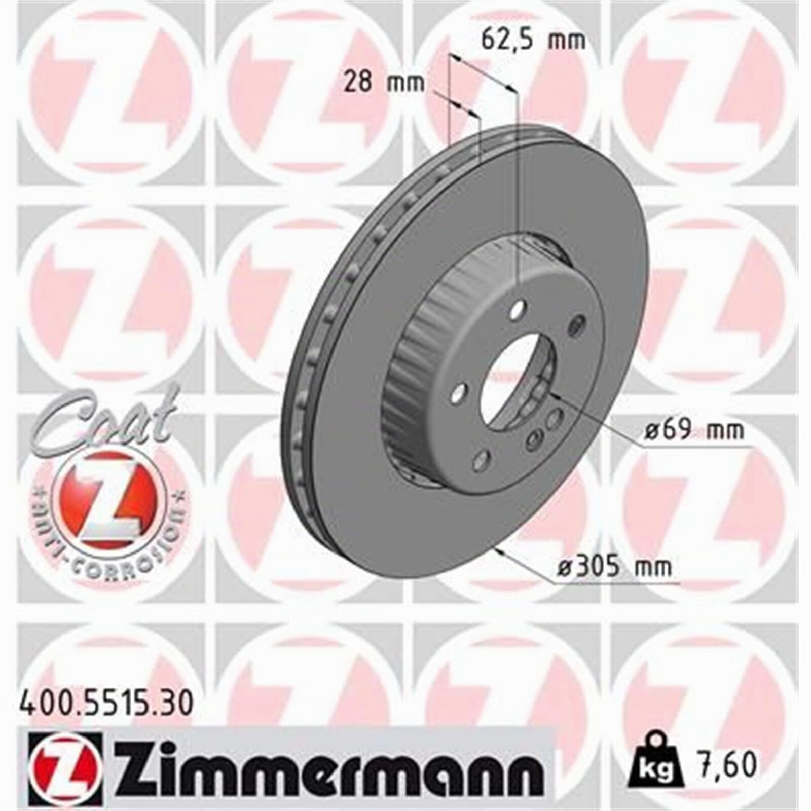 Zimmermann Bremsscheiben 305mm + Beläge vorne für E-Klasse W213 S213
