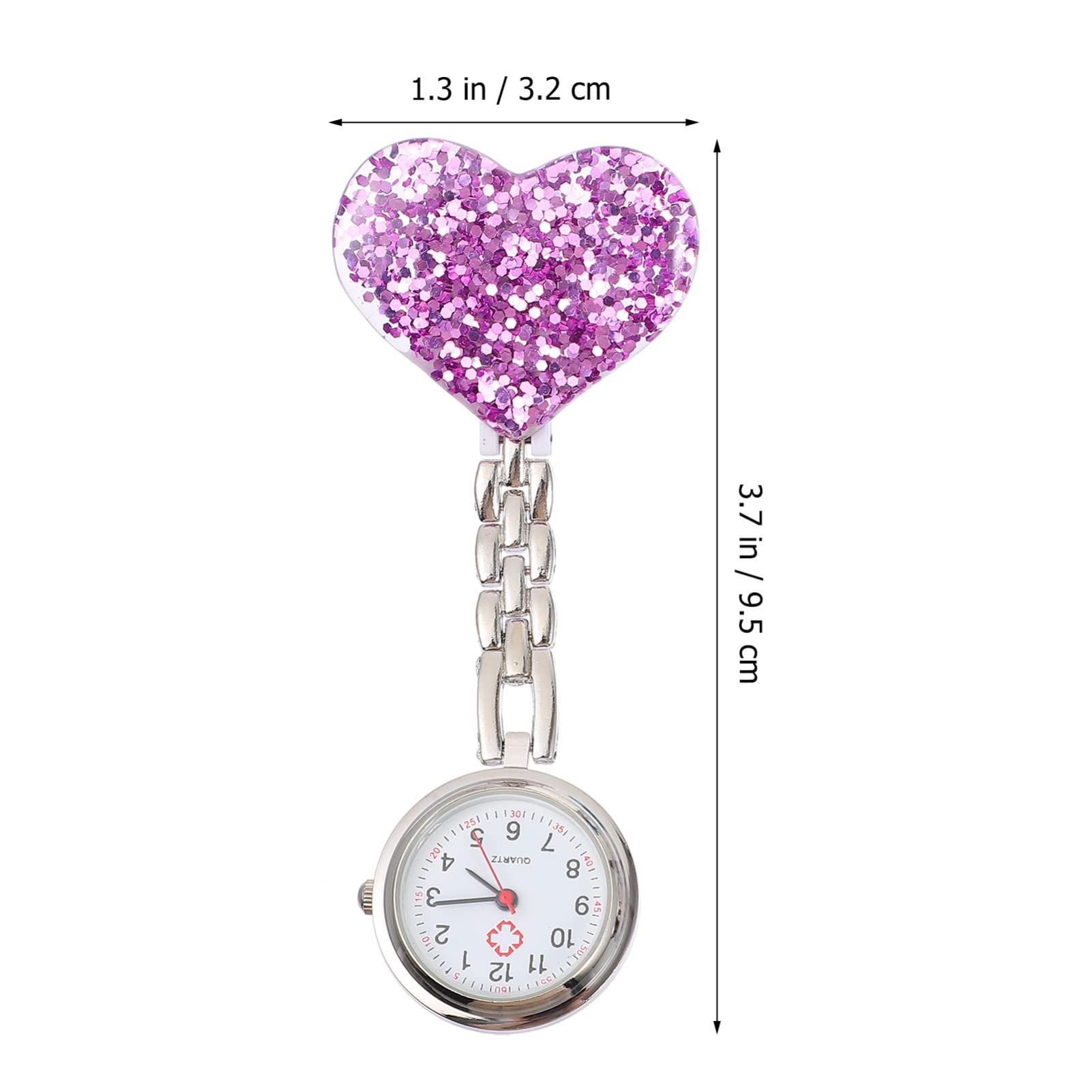 ABOOFAN Watch Girl Watch Girl Watch 2 Pcs Clip On Watch with Heart Portable Pocket Watch Mechanical Lapel Watch for Doctor Women Professionals Nurses Watch Nurses Watch Girls Watch