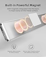 Vista 6 de EZVALO Luces LED para debajo del gabinete, luces LED inalámbricas de carga USB, iluminación con sensor de movimiento para interiores, 3500 K