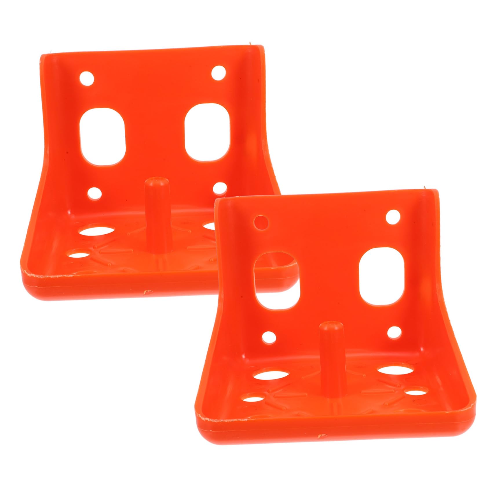 Porte-blocs De Sel Minéral 2 Pièces - Support Pour Bétail, Chevaux, Moutons, En Plastique Rouge - 3