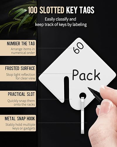 Miniatura 3 de Uniclife Gabinete de llaves ranurado de 100 posiciones con combinación y cerradura de llave reiniciable, caja de almacenamiento de seguridad digital