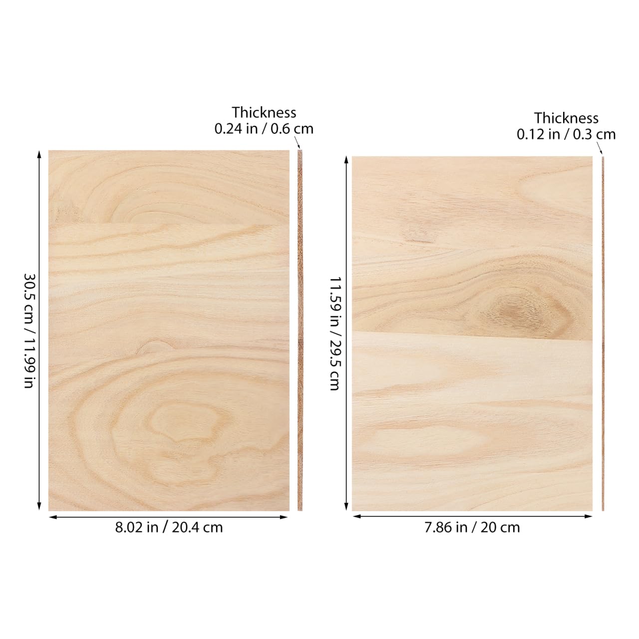 Veemoon 20 fogli di legno per pausa taekwondo, arti marziali, karate, boxe, allenamento, 0,3 cm, 0,6 cm