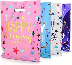 VRB Dec 24pcs Foil Guddy bags, return gift bags for kids birthday, Happy Birthday Party Return Gift Bags For Boys and Girls, Colorful Gift Bags (24pcs Happy Birthday Mix)