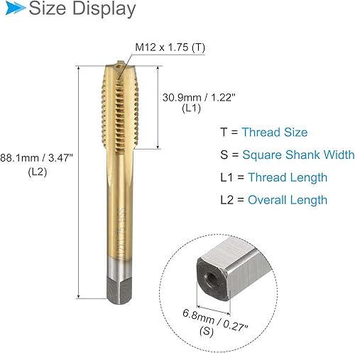 Miniatura 8 de Grifos de fresado de rosca, rosca métrica M16 x 1.5, máquina recubierta de titanio, herramienta de roscado de tornillos de 4 flautas rectas