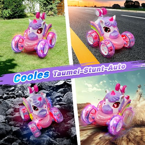 Hot Bee Einhorn Ferngesteuertes RC Auto mit LED-Lichtern, Geschenk Mädchen – Ansicht 5