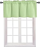 Vista 31 de JIUZHEN Cortinas de cenefa para ventana de cocina, cenefas para ventana de sala de estar/sótano, cortinas de ventana de baño, aislamiento térmico