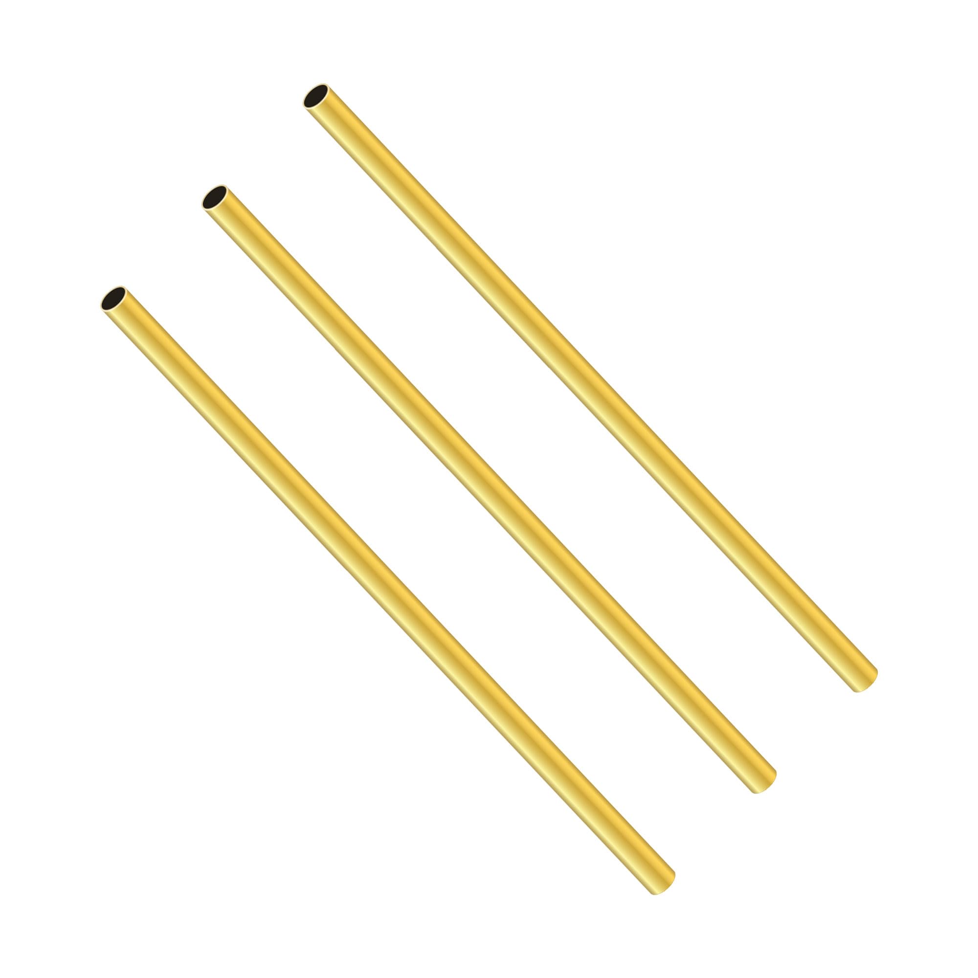 LAVMHAB Round Brass Tube 3.5mm OD x 0.3mm Wall Thickness x 200mm Length, Seamless Round Brass Pipes Tubing for DIY Craft (3 Pcs)
