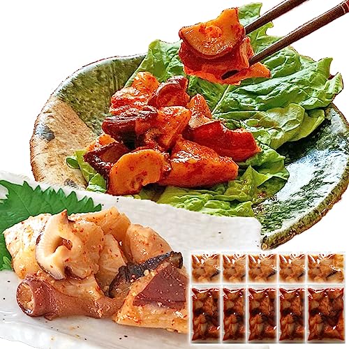 ギフト プリプリ 大粒 国産 激辛 タコ キムチ と たこ の辛味噌漬 130g各5袋 食べ比べ セット 国産 珍味 イカ屋荘三郎 プレゼント 贈り物 おつまみ 酒の肴