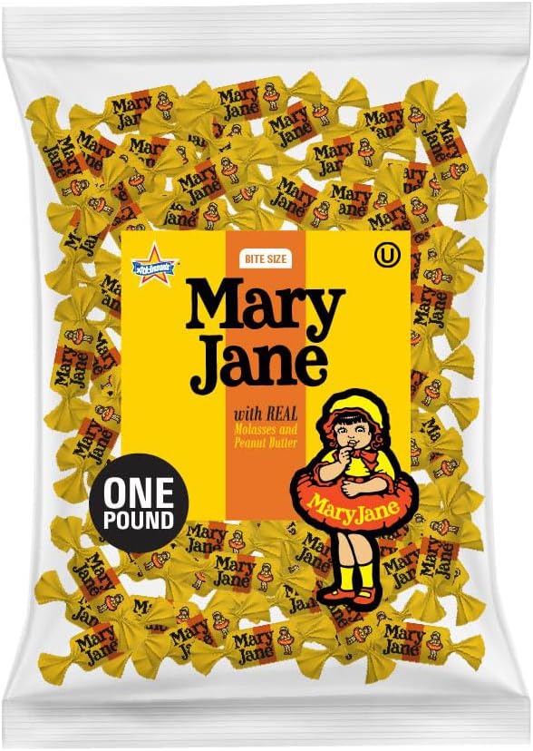 Atkinson's Mary Jane - Chewy Molasses and Peanut Butter Candy - Gluten Free, Kosher, Vegan - 1 lb. Bag