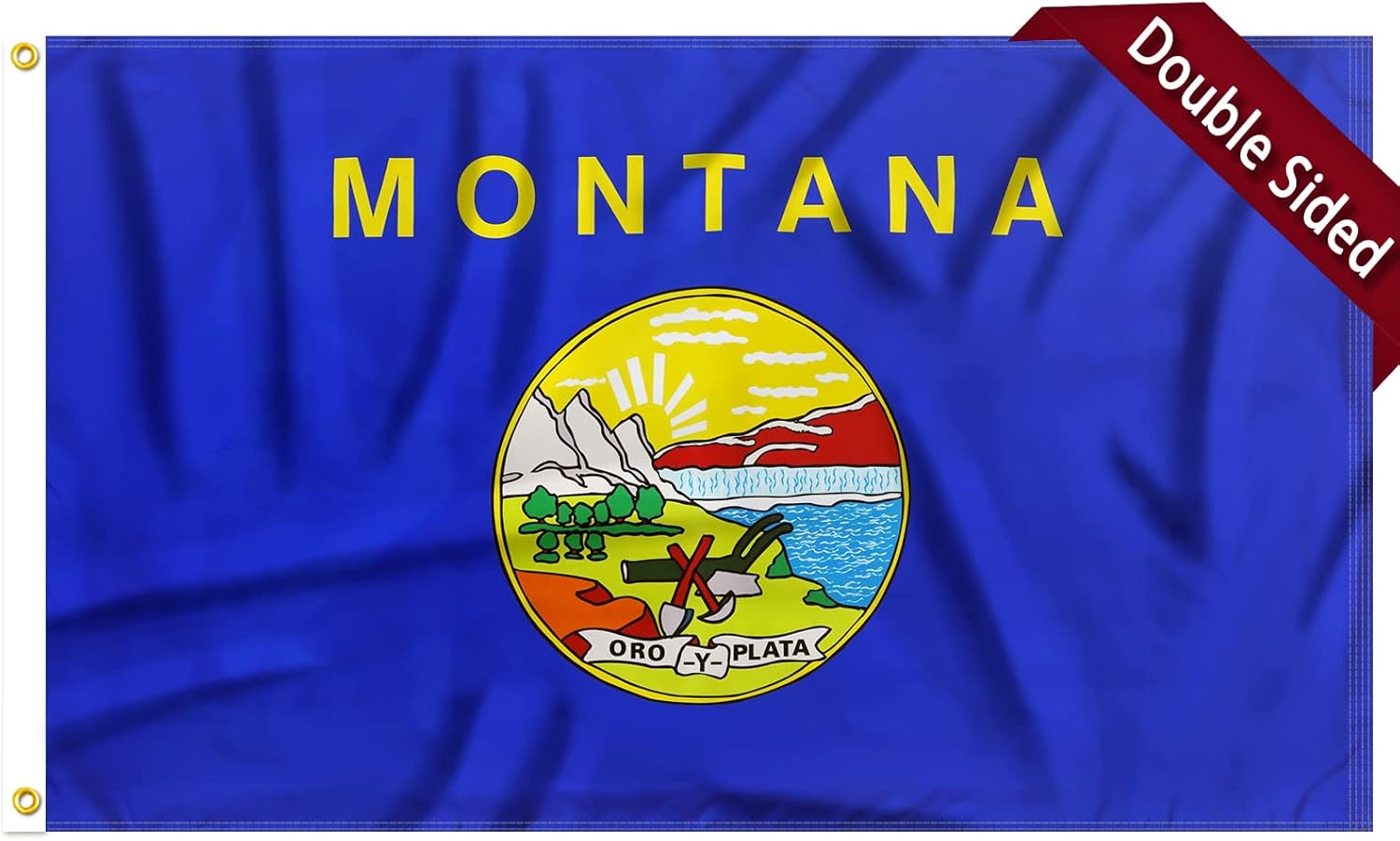 FLAGWIN Montana Flag 3x5 FT - 3 Ply Double Sided Polyester Flags with Brass Grommets - Vivid Color and Fade Proof State of Montana Flag 3x5 Outdoor