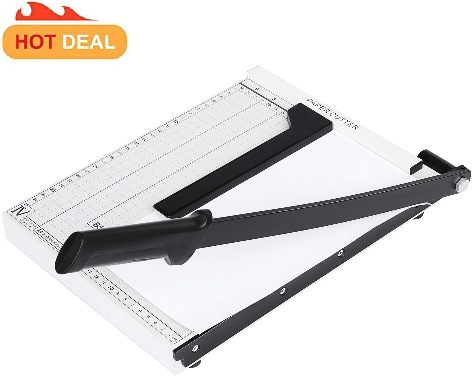 A4 B5 A5 B6 B7 Steel Heavy Duty Professional Paper Cutter Guillotine Photo Desk Tops Trimmer Cutter Craft for Home and Office[US Stock] (White)